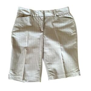 Studio London Taupe Pinstripe Bermuda Shorts – Size 6P